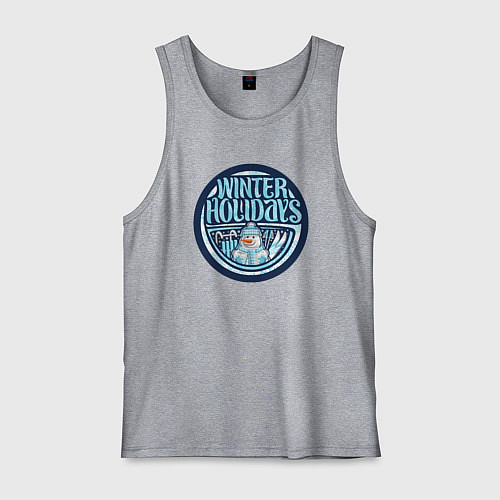 Мужская майка Снежные зимние каникулы / Меланж – фото 1