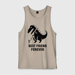 Майка мужская хлопок Godzilla best friend, цвет: миндальный