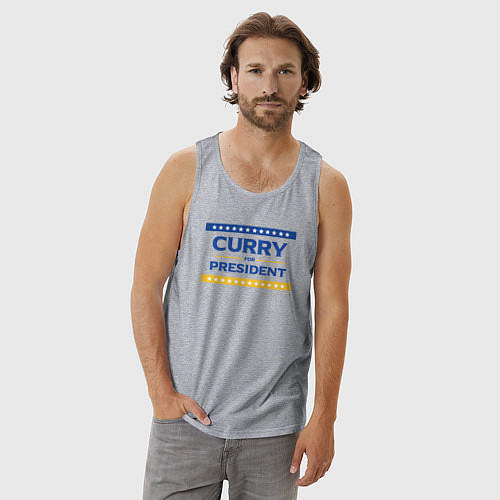 Мужская майка Карри в президенты / Меланж – фото 3