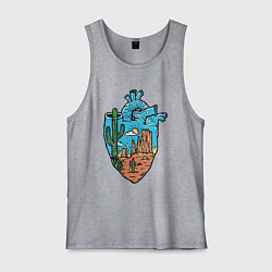 Майка мужская хлопок Сердце пустыни, цвет: меланж