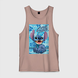 Майка мужская хлопок Инопланетянин Стич, цвет: пыльно-розовый