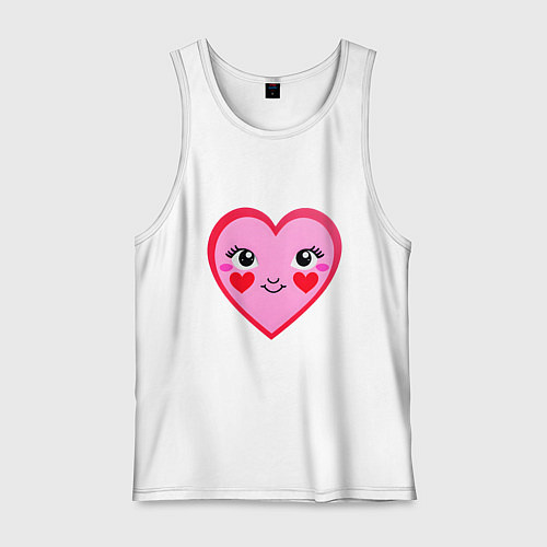 Мужская майка Сердечко с глазками / Белый – фото 1