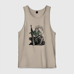 Майка мужская хлопок Боевой пехотинец в броне, цвет: миндальный