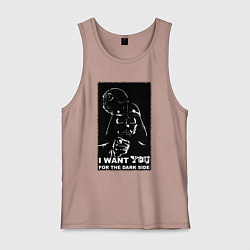 Майка мужская хлопок Звёздные войны Дарт вейдер, цвет: пыльно-розовый