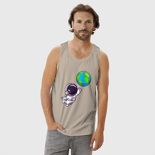 Мужская майка Прикосновение планеты / Миндальный – фото 3