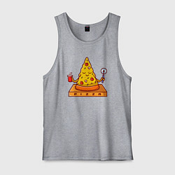 Майка мужская хлопок Pizza yoga, цвет: меланж