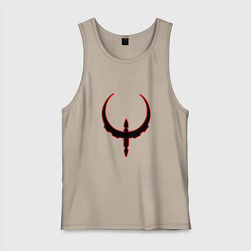 Мужская майка Чёрно-красный знак quake / Миндальный – фото 1