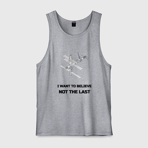 Мужская майка Орбитальная станция мир / Меланж – фото 1