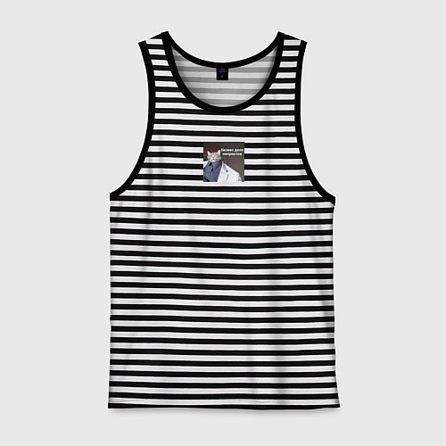 Мужская майка Бизнес дело непростое / Черная тельняшка – фото 1