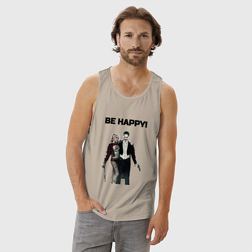 Мужская майка Be happy / Миндальный – фото 3