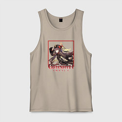 Майка мужская хлопок Хозяйка бюро Ху Тао, цвет: миндальный