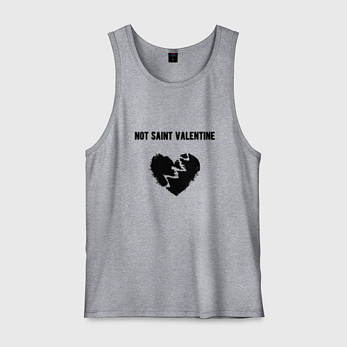 Мужская майка Not saint valentine / Меланж – фото 1