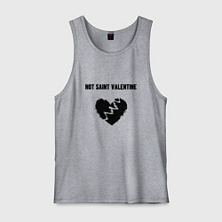 Майка мужская хлопок Not saint valentine, цвет: меланж