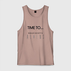 Майка мужская хлопок Time to aliens, цвет: пыльно-розовый