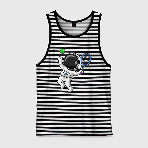 Мужская майка Космический теннис / Черная тельняшка – фото 1