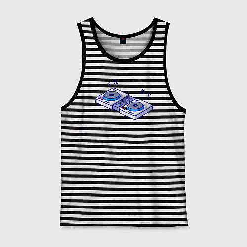 Мужская майка Диджейский пульт / Черная тельняшка – фото 1