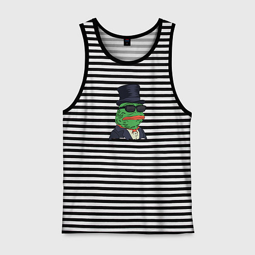 Мужская майка Лягушонок пепе / Черная тельняшка – фото 1