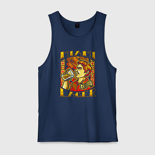 Мужская майка Miami lager / Тёмно-синий – фото 1