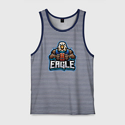 Майка мужская хлопок Eagle basketball, цвет: синяя тельняшка