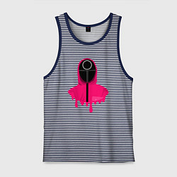 Майка мужская хлопок Розовый охранник, цвет: синяя тельняшка