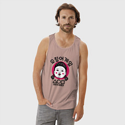 Майка мужская хлопок South Korea girl, цвет: пыльно-розовый — фото 2