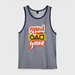 Майка мужская хлопок Squid game style, цвет: синяя тельняшка