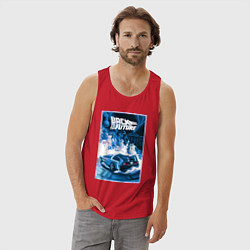 Майка мужская хлопок Назад в будущее - делориан, цвет: красный — фото 2