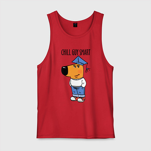 Мужская майка Chill guy smart / Красный – фото 1