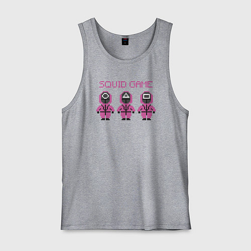 Мужская майка Squid game pixel / Меланж – фото 1