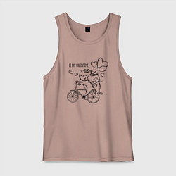 Майка мужская хлопок Будь моим Валентином, цвет: пыльно-розовый