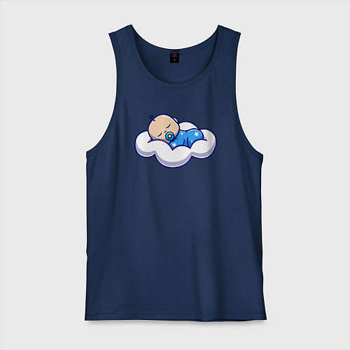 Мужская майка Младенец на облаке / Тёмно-синий – фото 1