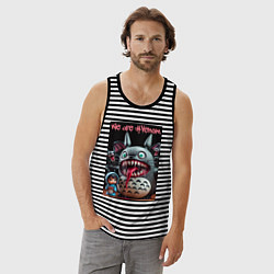 Майка мужская хлопок Totoro-Venom - ai art fantasy, цвет: черная тельняшка — фото 2