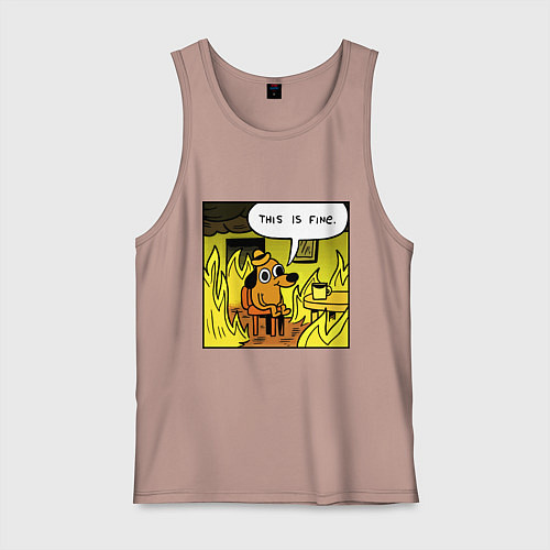 Мужская майка Пес - все в порядке / Пыльно-розовый – фото 1