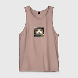 Мужская майка Рыжий кот с сердечками для пары