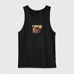 Майка мужская хлопок Сердитый Песик, цвет: черный