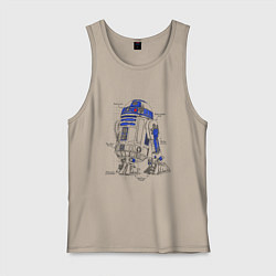 Майка мужская хлопок R2-D2, цвет: миндальный