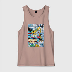 Майка мужская хлопок Lets get higher, цвет: пыльно-розовый