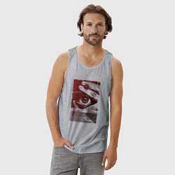 Майка мужская хлопок Глаз с пальцами, цвет: меланж — фото 2