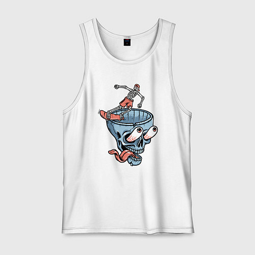 Мужская майка Сумасшедший скейтер / Белый – фото 1