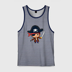 Майка мужская хлопок Пират муж - для пары, цвет: синяя тельняшка