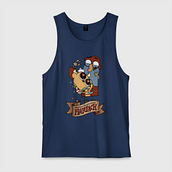 Майка мужская хлопок Flapjack - heart candies, цвет: тёмно-синий