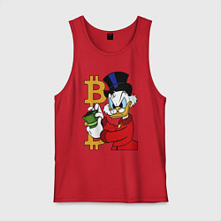 Майка мужская хлопок Duck tales - Scrooge bitcoin, цвет: красный