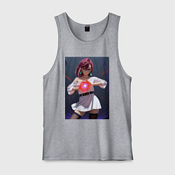 Майка мужская хлопок Дандадан: Момо фаербол, цвет: меланж