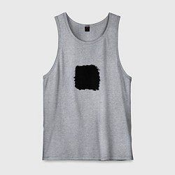 Майка мужская хлопок Минималист мужчина - черный квадрат для пары, цвет: меланж