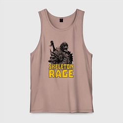 Майка мужская хлопок Яростный скелет, цвет: пыльно-розовый