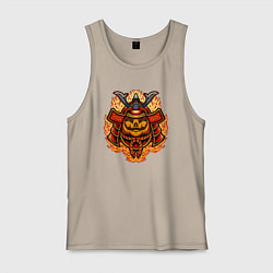 Майка мужская хлопок Огненный самурай, цвет: миндальный