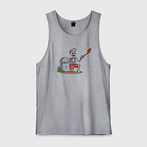 Мужская майка Селфи скелетик / Меланж – фото 1