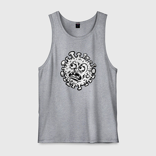 Мужская майка Удивлённый вирус / Меланж – фото 1