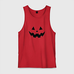 Майка мужская хлопок Физиономия тыквы, цвет: красный