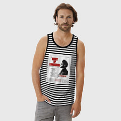 Майка мужская хлопок The weeknd постер, цвет: черная тельняшка — фото 2